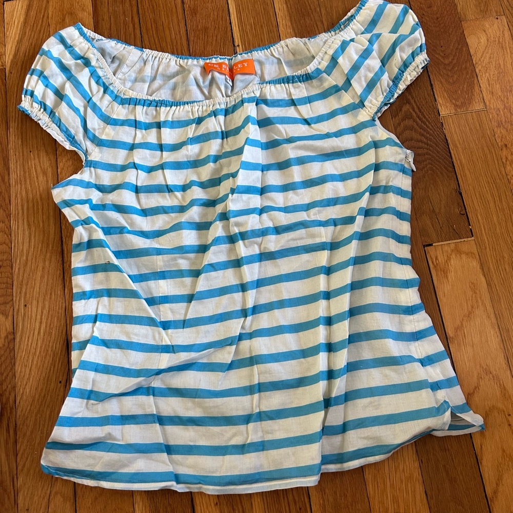 CK Bradley Blue and White Striped Women's Top